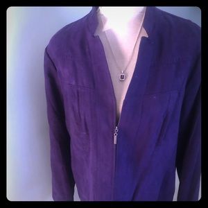 Deep violet faux suede jacket